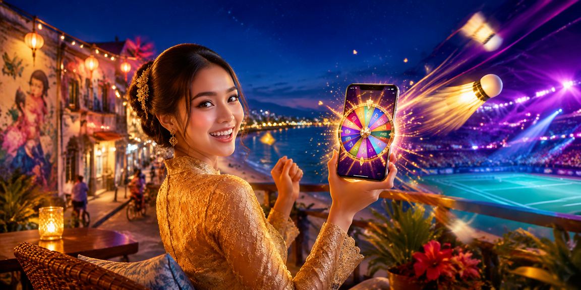 Wanita berbaju kebaya di Pulau Pinang mengikuti cabutan bertuah sukan dalam talian dengan semangat